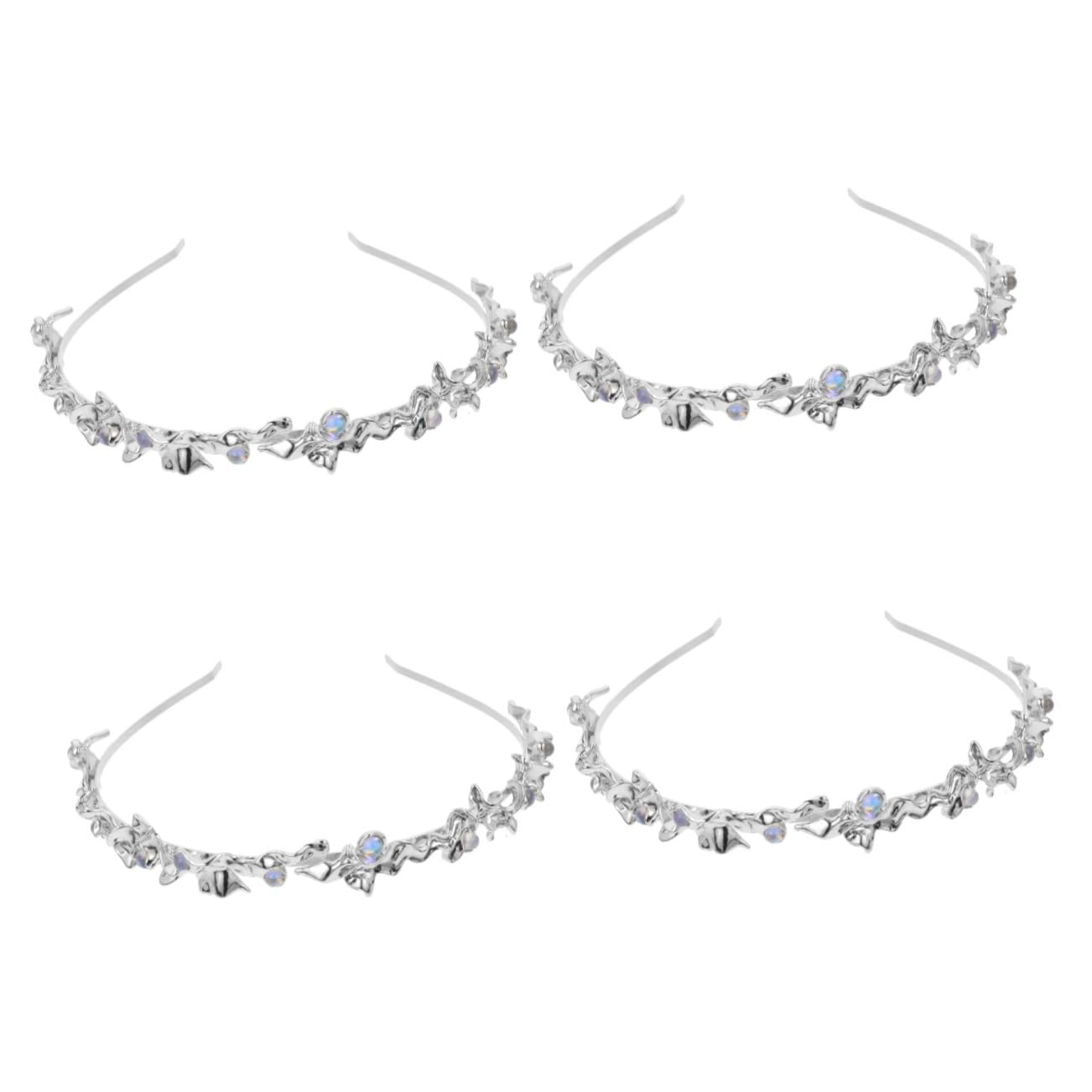 Didiseaon 4pezzi Cerchietto Metallico Elegante Con Roccaforte Strass Per Sposa Accessorio Chic Per Cerimonie e Feste Adatto Tutte Le Della Testa Per Nozze e Eventi Speciali