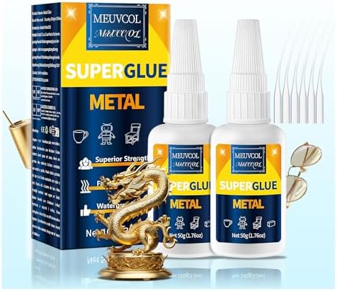 Metallkleber 100g – Metallkleber Extra Stark & Wasserfest – Hitzebeständiger Flüssigmetall Kleber für Aluminium & Edelstahl – Sekundenkleber Kleber für Metall auf Metall, Holz, Kunststoff & Gummi