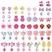21 Pairs Clip-on Earrings Girls Play Earrings With Different Styles For Party Favor, All Packed in 3 Clear Boxes