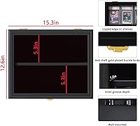 Vista 2 de Verani Baseball Sports Card Display Case - 8 Graded Card Frame - Crystal Clear View, UV Protection, Lockable Black Wall Cabinet