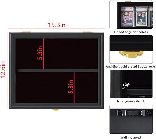 Miniatura 2 de Verani Estuche para tarjetas de béisbol  Marco de exhibición de 8 tarjetas deportivas graduadas  Sostiene tarjetas deportivas con protección UV,