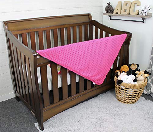 Image of Top Tots Baby Blanket - Hot Pink on White Roses