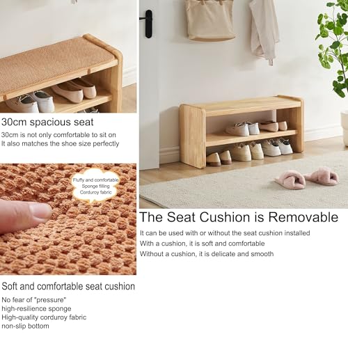 Banco Zapatero Entrada Recibidor con Asiento Banco Almacenaje con Asiento Banqueta Dormitorio Banco Pie de Cama Banco Vestuario Taburete Vestidor para Recibidores de Entrada Dormitorio Salón(106cm/41. - imagen 5