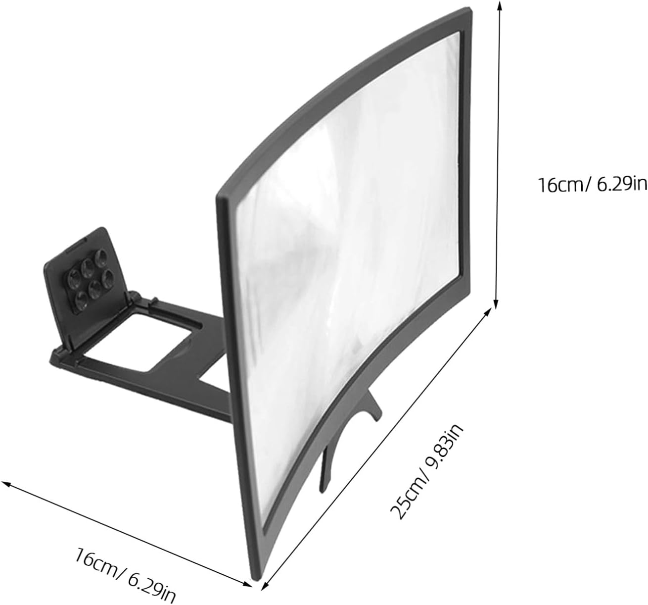 12-Inch Foldable Curved Phone Screen Magnifier and Holder Stand, Mobile Screen Amplifier Bracket for Enhanced HD Display, Compatible with Smartphones, Portable Cell Phone Bracket