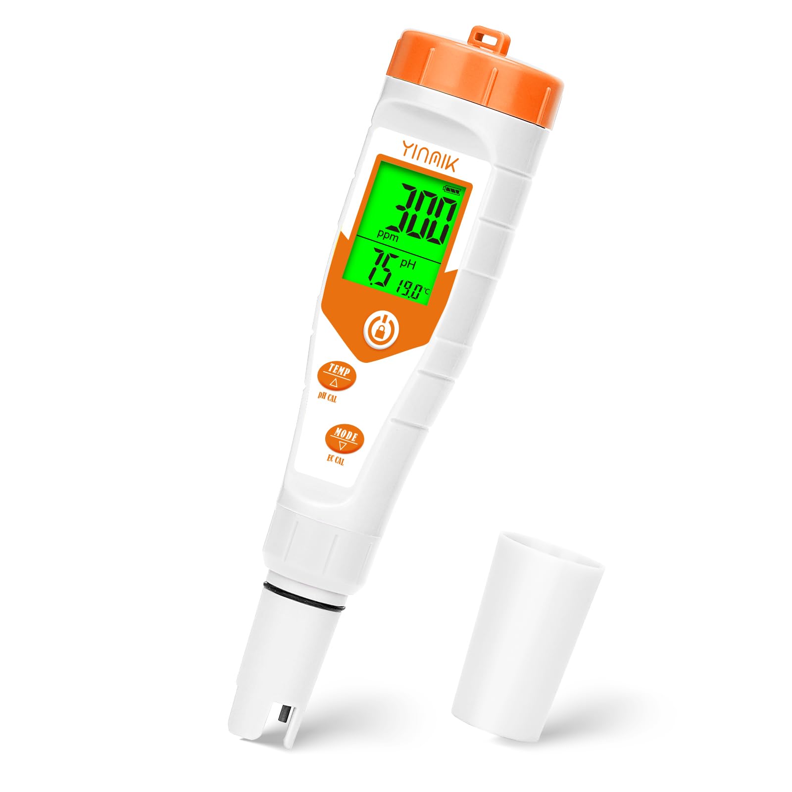 Hydroponic pH EC Meter, 4 in 1 pH Conductivity TDS Temp Tester, Simultaneous Display pH PPM for Base Reservoir Water, Continuous Monitor of pH EC for Growing Nutrient, DWC System, Aeroponic Garden
