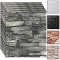 10PCS 3D Wall Panels Peel and Stick Foam, Self-Adhesive Decorative 3D Brick Wallpaper Wall Covering, Faux Stone Wall Panel Foam Brick for Living Room, Kitchen, Bathroom