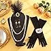 FASOTY 5 Pcs 1920s Flapper Accessories for Women, Flapper Headpiece Great Gatsby Accessories for Women Fashion Roaring 20s Costume