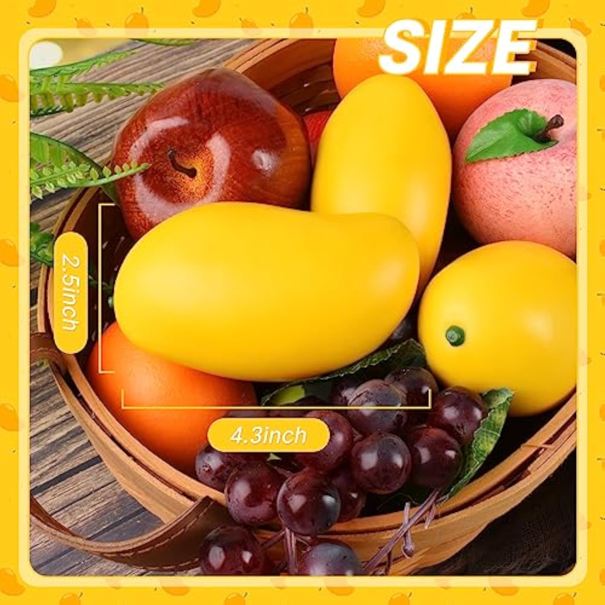 Artificial Mangoes, 6Pcs Simulation Mangoes for Decor