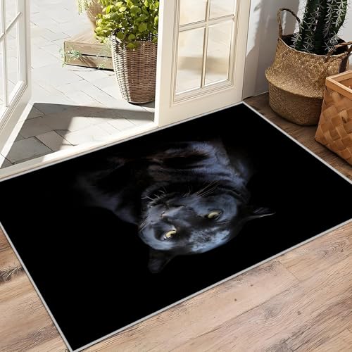 Moquette decoration léopard noir tapis sol absorbant chic - 7