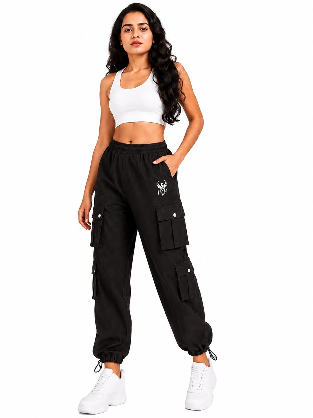Cargo Pants for Women, Multi Pocket High Waist Cargo Jeans for Women, Twill Joggers with Adjustable Hem Toggles, Stretch Cotton Blend Less Lycra Fabric, Breathable Regular Fit-image-21