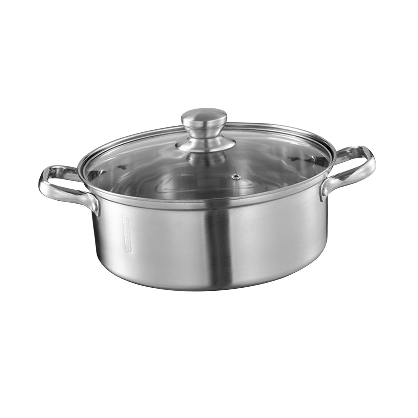 Stockpot Casserole INOX Fond Épais Non Adhésif Poignée Ergonomique Adaptée à d'amis Restaurant, 30 cm