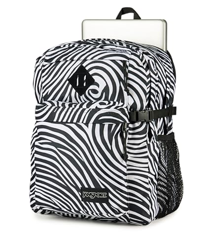 Image of JanSport Main Campus Backpack - Travel or Work Backpack with 15-Inch Laptop Sleeve and Dual Water Bottle Pockets, Surreal Swirlies