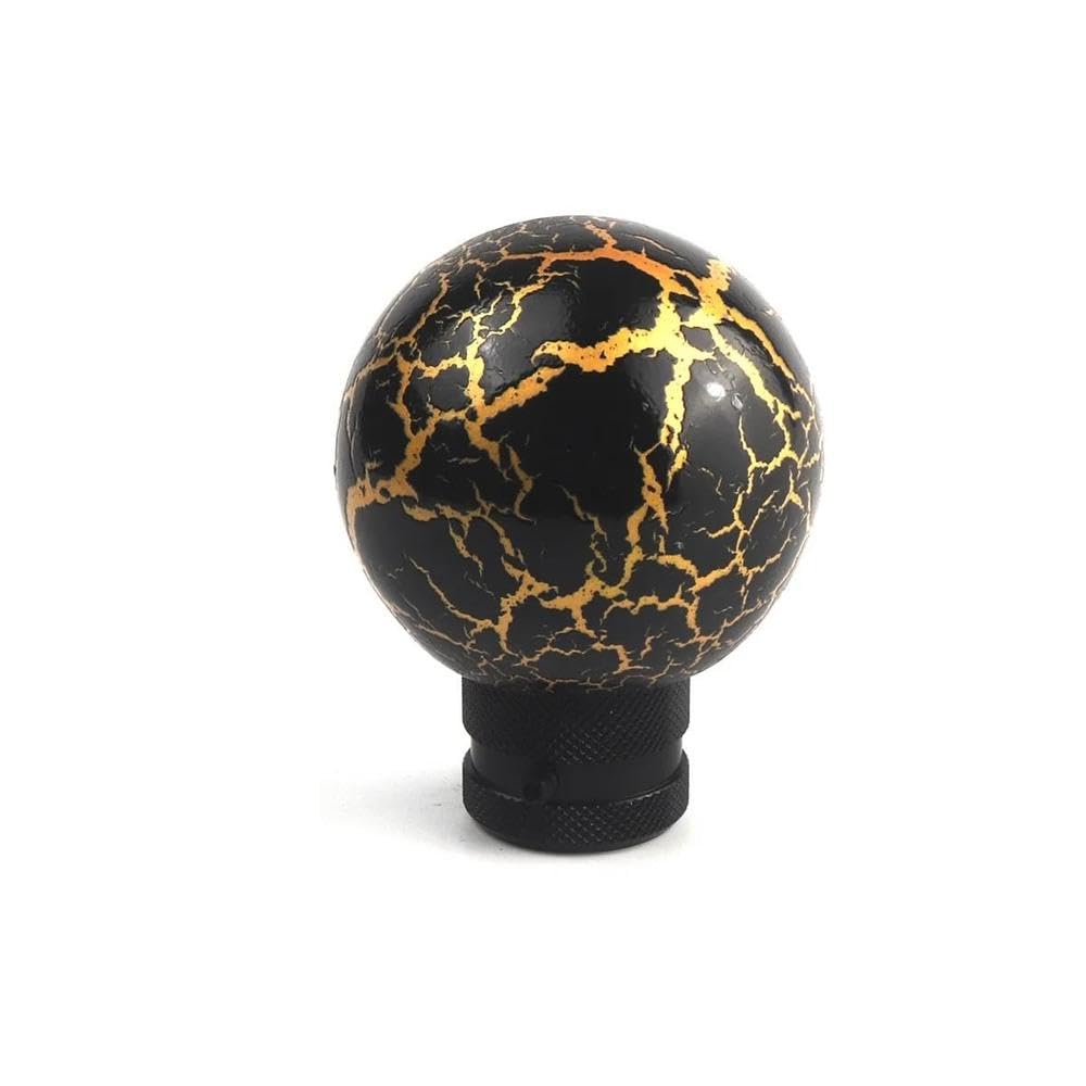 HYASDBWE Universal Round Modified Crack Spherical Car Shift Knob Shift Lever Head for Manual Transmission Gear Shifter Parts(Black)