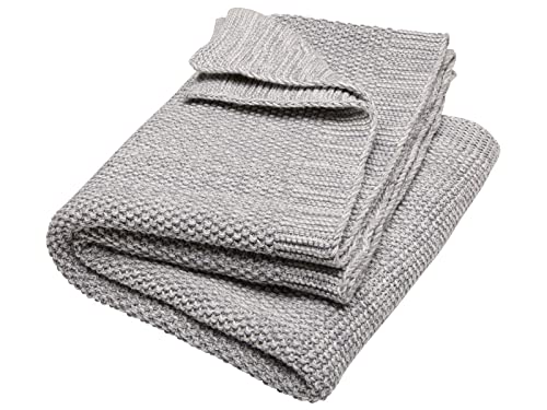 Bio Babydecke Strick Qualität 100% Bio-Baumwolle (kbA) GOTS zertifiziert, Hellgrau, 80 x 95 cm Cover