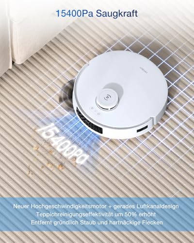 ECOVACS DEEBOT T30C Pro Omni GEN 2 Saugroboter mit Wischfunktion, 15400Pa Saugkraft, Auto-Entleerung, Heißlufttrocknung, 200min Laufzeit, Ideal für Tierhaare & Teppiche(T30C PRO Iteration)