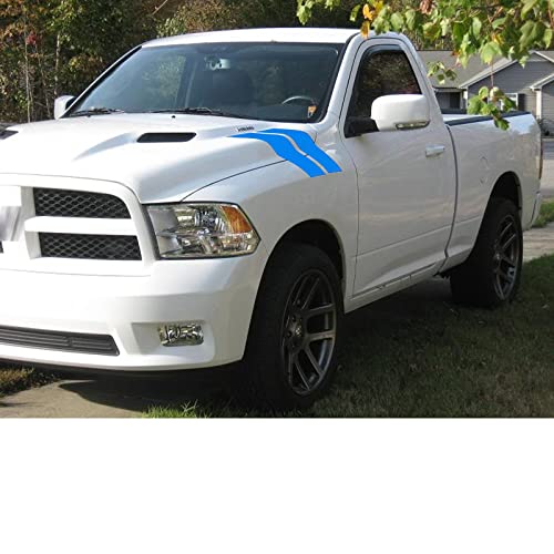 Image of x xotic tech 4X Blue 21.22 inch x 3.54 inch Wrinkle-Free Hood Hash Mark Front Fender Racing Rally Double Stripes Sticker Vinyl
