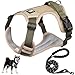 XINIDEA 頑丈で耐久性に 犬用ハーネスセット、背面に名前タグを貼り付け可能,小型犬、中型犬、大型犬、超大型犬用、1.5mリード付き、ノーストレス窒息防止、調整可能なオックスフォード素材のアウトドア犬用ベスト、ダブルDリング、夜間反射デザイン。