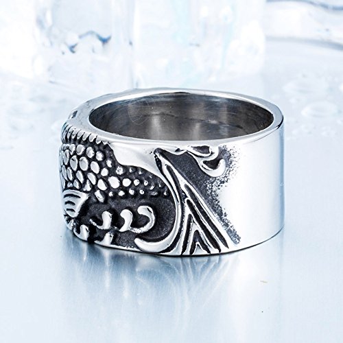 Image of Genuine Stainless Steel Ring for Men Fashion Punk Rock 3D Animal Rings