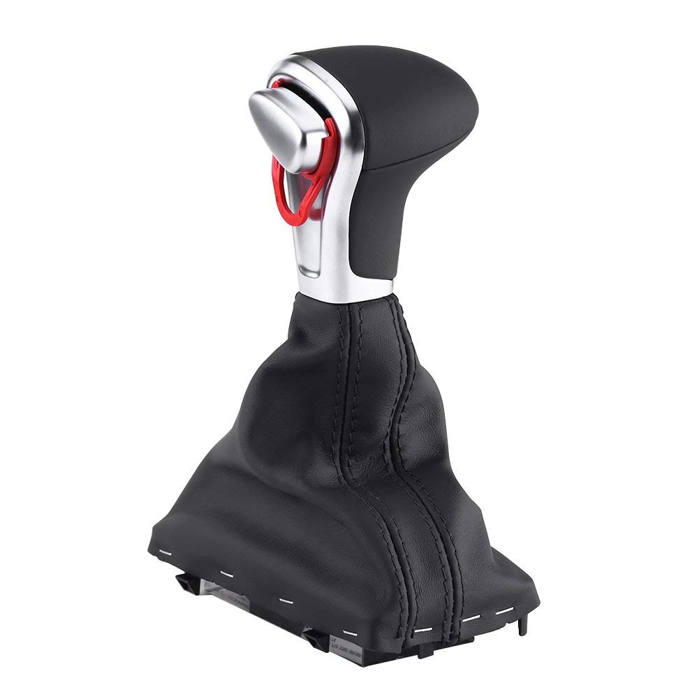 Qiilu, pomello di rivestimento per cambio Gaitor Boot, in pelle nera