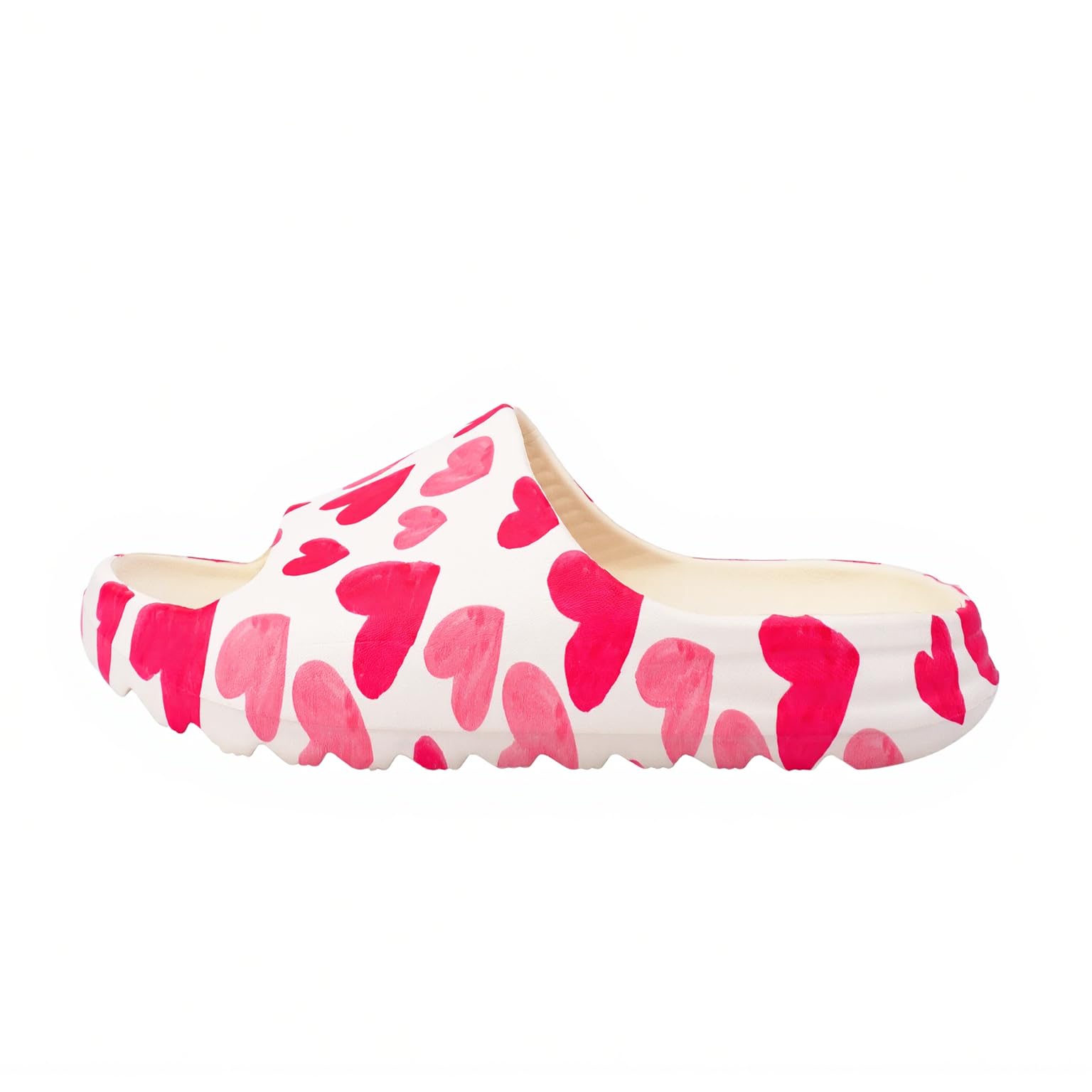 JOMIX Claquettes Femme Été Nuage avec Motif Cœur Sandales de Plage Antidérapantes pour Douche et Piscine Chaussons Légers en EVA pour Sport et Loisirs