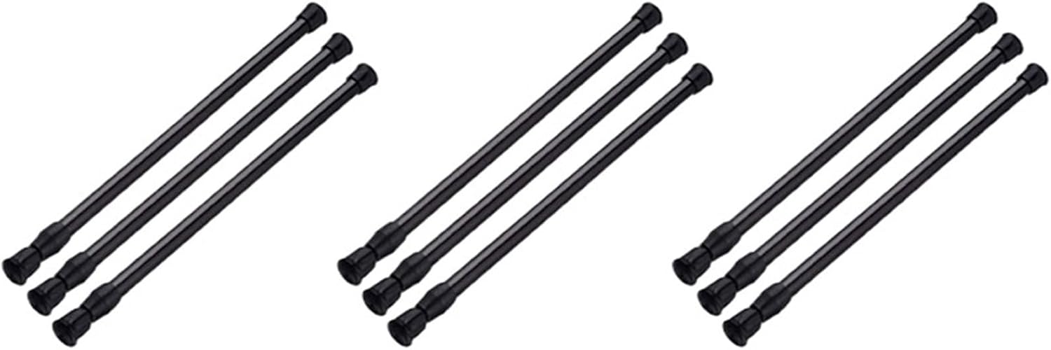 Spring Tension Rods 9PCS Spring Curtain Rods 16 To 28 Inch Tension Rod Adjustable Expandable