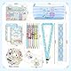 Schulbedarf Geschenkset, Schreibwaren Set, Bürobedarf, inklusive Federmäppchen, Kugelschreiber, Lineal, Lanyard, Haftnotiz, Aufkleber, Knopf Pins, für Kinder Geschenke