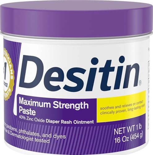 Image of Desitin Maximum Strength Diaper Rash Cream, 40% Zinc Oxide, 16 oz | Helps Treat, Relieve & Prevent Diaper Rash, 40% Zinc Oxide, Immediate Relief, Protects up to 12 Hours, Hypoallergenic