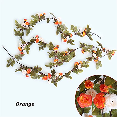 Buiten decoratieve planten 10 stks herfst kunstmatige zijde rose klimop bladeren bloem wijnstok muur opknoping home bar… - Afbeelding 3