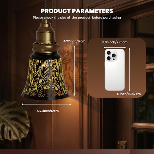 Image of Pendant Light Shades, 4 Pack Ceiling Fan Light Shade Replacements with 1-5 /8 inch Fitter, ALUCSET 4.72 inch Height and 4-3 /4 inch Diameter, Metal Bell Shaped Cover for Chandelier Pendant Light Wall Sconces