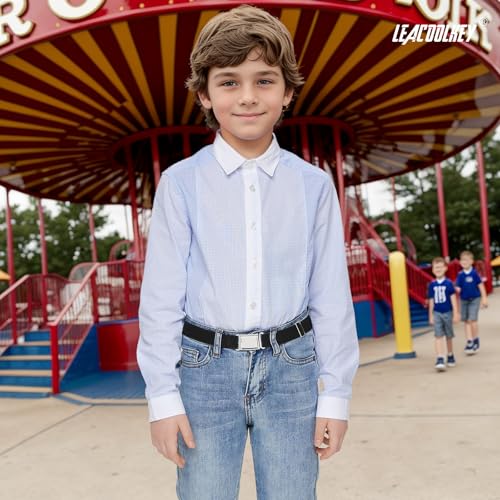 LEACOOLKEY 4 Pack Kids Magnetic Buckle Elastic Belts Boys Girls Adjustable Easy Clasp Magnetic Belt2