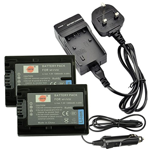 Batterie NP-FV50 avec chargeur voiture pour filmer vos vacances en Sony HDR-PJ200