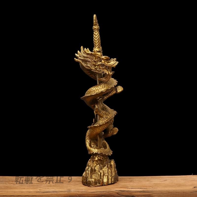 仏教美術 古銅鍍金 龍神 倶利伽羅大龍 不動明王 置物 時代箱付 M 7049 仏教美術 古銅鍍金 龍神 倶利伽羅大龍 不動明王 置物 時代箱付 M 7049