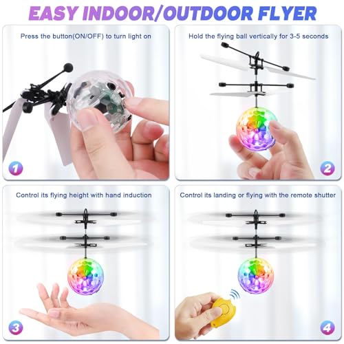 RC fliegender Ball Mini Drohne, ferngesteuert mit LED-Lichtern, Infrarot-Induktionsball, Fernbedienung, fliegendes Spielzeug für Kinder