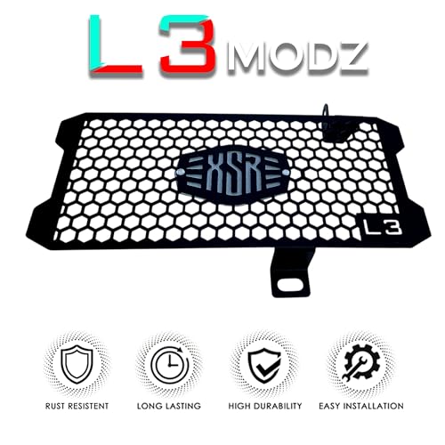 Image of L3 MODZ XSR 155 Radiator Guard - Honeycomb Design Grill Protector | High Airflow (1, silver)