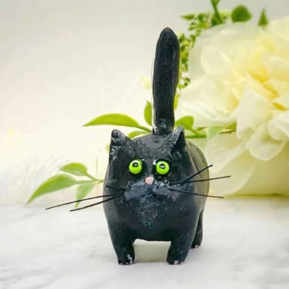 Figurine Chat Sur Citrouille En Céramique - Prête à Peindre (RTP) - Artisanat US
