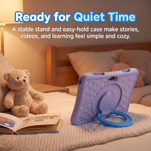 Image of ZZB 10 Inch Android 15 Tablet for Kids with Case, 8GB (3+5 Extended) RAM + 32GB Storage (Supports 1TB Micro SD), 6000mAh Long Battery, Dual Cameras, Android Tablets Tablets for Kids Purple