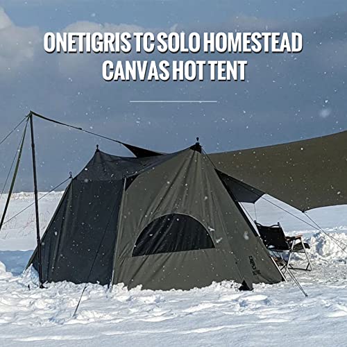 Onetigris Solo Homestead Tc Canvas Hot Tent With Stove Jack, Fire-Retardant Wind-Proof Durable, 2 Person 4 Season Bushcraft Shelter Tent For Family Camping Hunting Fishing Motorcycling #TOP1