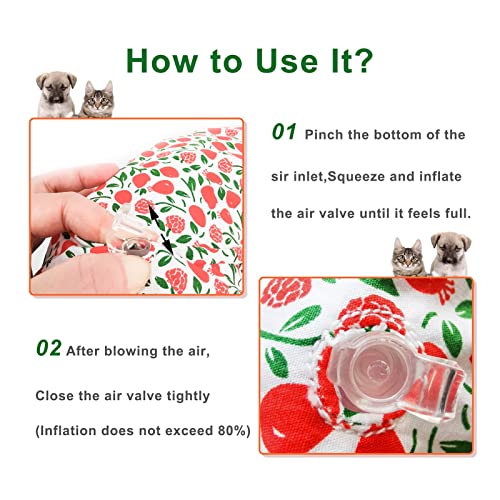 Image of Protective Inflatable Collar for Dogs and Cats - Soft Pet Recovery Collar Does Not Block Vision, Prevents Pets from Touching Stitches, Wounds and Rashes (Floral - 1, Neck 13 inch - 17 inch)