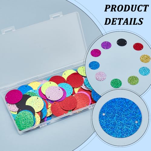 PH PandaHall 300pcs 10 Colors Large Sequins for Crafts 29mm Loose Glitter Foil Sequins Flat Round Sequin Paillettes Bright Flake for Halloween Christmas Birthday Wedding Festival Party DIY by PH PandaHall - Image 4