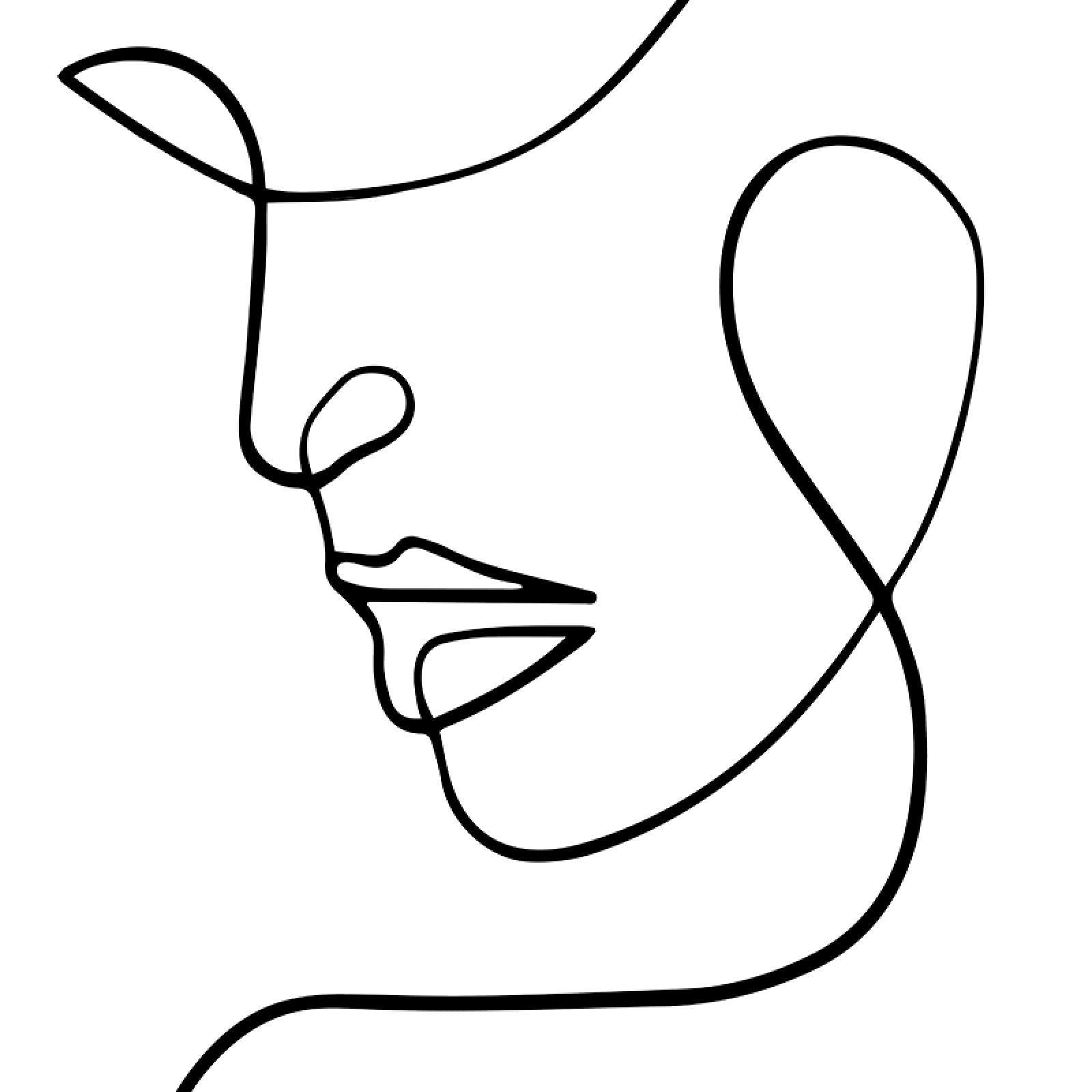 Peinture Sur Toile Abstraite Visage Femme Noir Et Blanc - Impression 40x50 Cm - Décoration Salon, Chambre, Bureau
