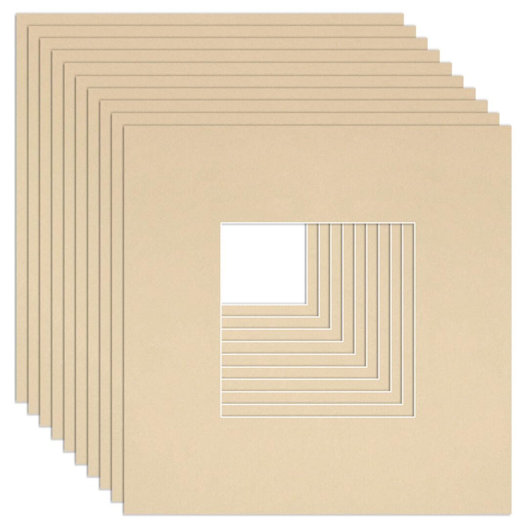 Procut Global 10x10" Ivory Picture Mounts - Fits 5x5" Photo Size