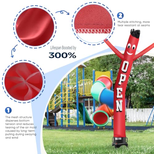 Image of 12FT Inflatable Dancing Man with 3 /4HP Blower, Highly Durable and Tear Resistant Polyester Polyamide Nylon Inflatable Man Dancing, Waving Inflatable Tube Guy