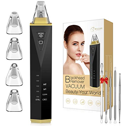 Preisvergleich Produktbild Mitesserentferner Porensauger BESTOPE Vakuumsauger mit 3 Reinigungsmodi 5 Intensitätsstufen Saugnapf USB Aufladung Mitesser Sauger Porenreiniger Mitesser Entferner Pickelsauger Set