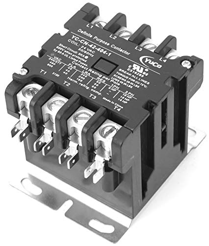 Yuco YC-CN-42-404-1 4-Pole 40-Amp Definite Purpose Contactor 24V Coil fits Siemens Furnas 42CF25AJ