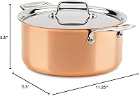 Vista 6 de All-Clad Copper C4 - Olla de 8 cuartos de galón con tapa, utensilios de cocina