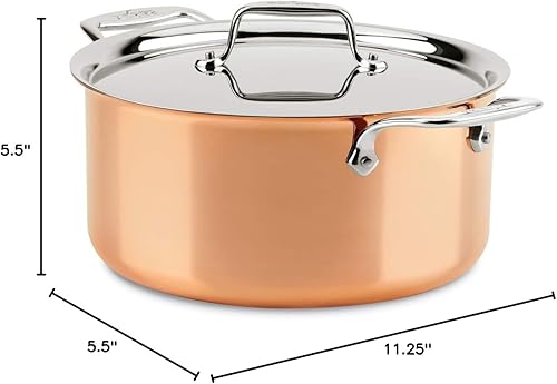 Miniatura 6 de All-Clad Copper C4 - Olla de 8 cuartos de galón con tapa, utensilios de cocina