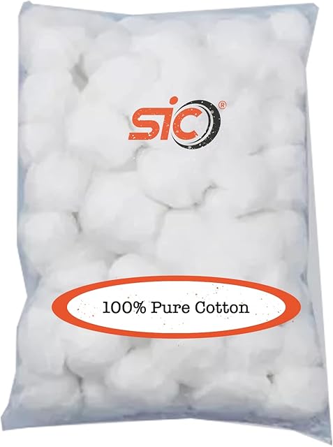 SIC ® 100% Pure Cotton Wool Balls, Super Soft, Pack of 200
