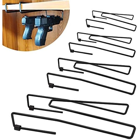 StrongTools Handgun Hanger, Pistol Rack for Gun Safe Shelf or Bookshelf, Pistol Organizer for Displays and Cabinet (4 Packs for 8 Guns) Cover