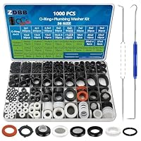 ZDBB 1000 Pcs 18 Größe O Ring Kit + 18 Größe Gummi Unterlegscheiben Sortiment Kit für Sanitär Wasserhahn Wasserleitung Gartenschlauch Unterlegscheiben Duschköpfe Dichtung Reparatur – Ansicht 1