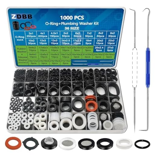 ZDBB 1000 Pcs 18 Größe O Ring Kit + 18 Größe Gummi Unterlegscheiben Sortiment Kit für Sanitär Wasserhahn Wasserleitung Gartenschlauch Unterlegscheiben Duschköpfe Dichtung Reparatur